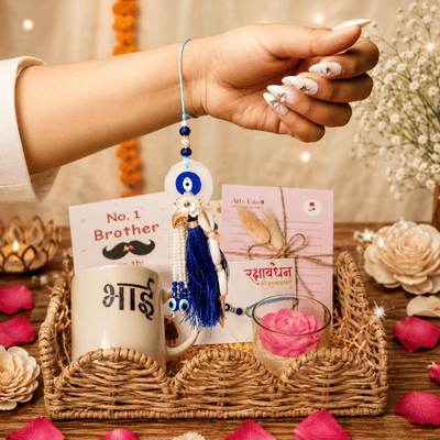 Bhai Divine Bond Rakhi Hamper | Handcrafted Raksha Bandhan Gift Hamper – Gift Hampers on Brown Living™. SKU: Rkh-22. Img 6.