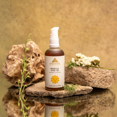 Bhringa Hair Oil with Bhringraj & Amla | Ayurvedic Hair Oil – Hair Oil on Brown Living™. SKU: 012. Img 1.