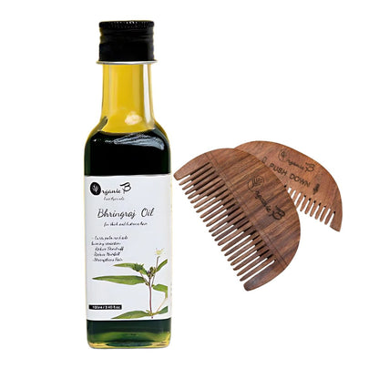 Bhringraj Oil & Wooden Applicator Combo | Verified Sustainable by Brown Living™