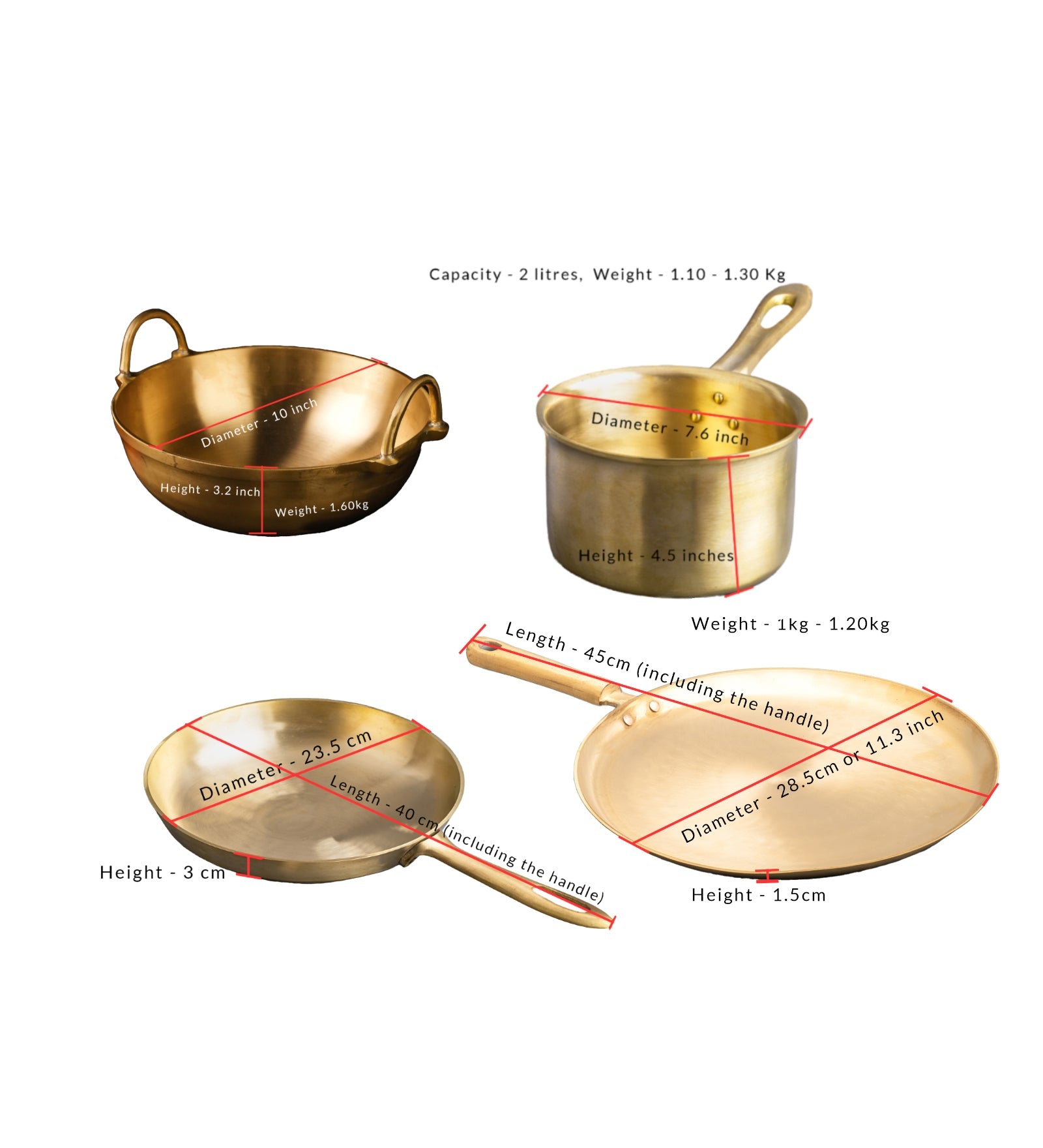 Big Bronze/ Kansa Combo - Pack of 4 – Cookware on Brown Living™. SKU: Big-Bronze-Kansa-Combo-Deal-4500g-packof4. Img 7.