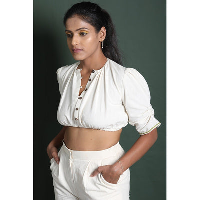 Bini Bini Blouse | Stylish Women Blouse | Ethnic & Fusion Wear Top – Womens Blouse on Brown Living™. SKU: DL0126XSn. Img 1.
