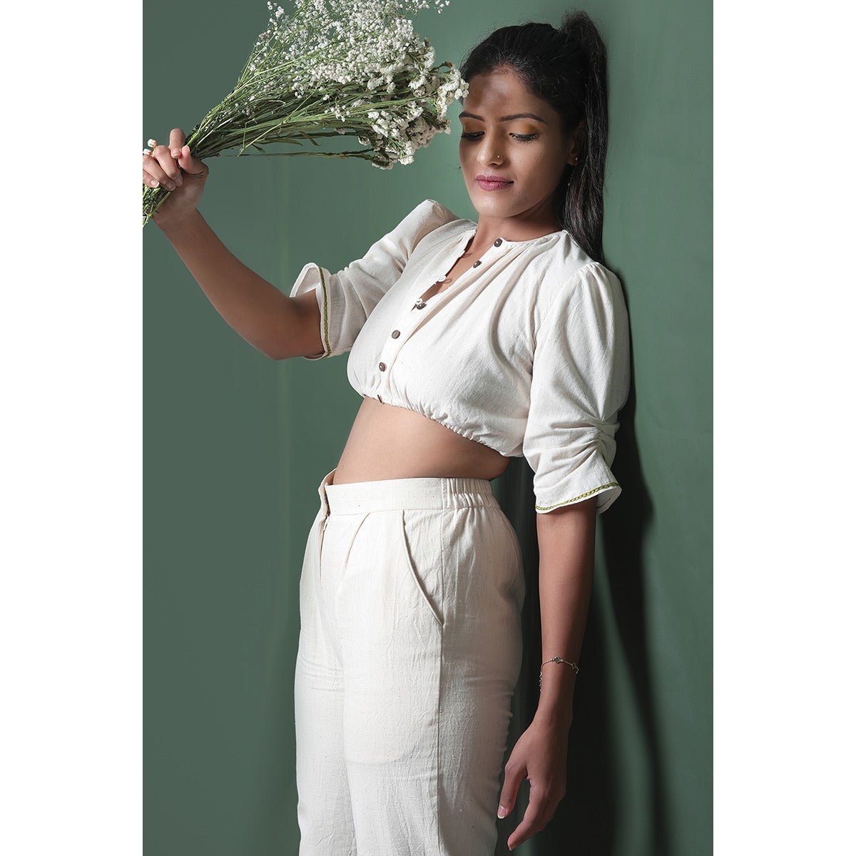 Bini Bini Blouse | Stylish Women Blouse | Ethnic & Fusion Wear Top – Womens Blouse on Brown Living™. SKU: DL0126XSn. Img 2.