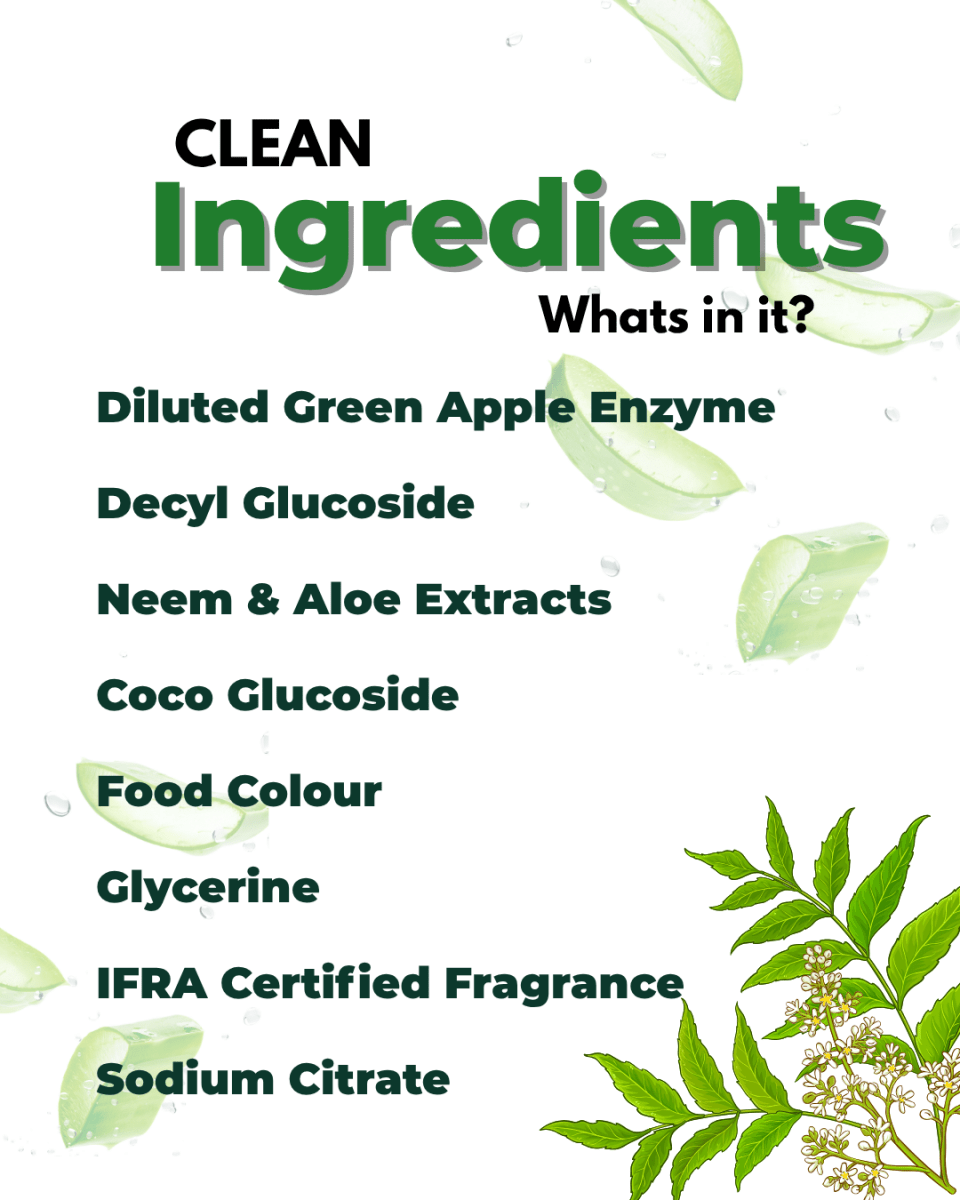 Bio enzyme Based Neem and Aloe Handwash 1 litre – Hand Wash by Miracle Enzyme available on Brown Living™. 1 Litre . SKU: MEHW1. Img 4.