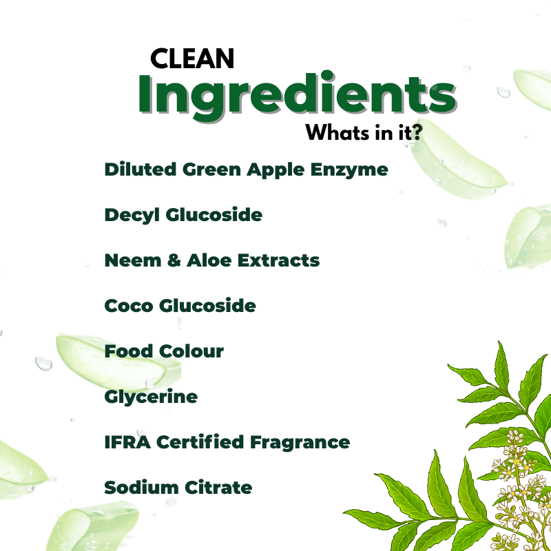 Bio enzyme Based Neem and Aloe Handwash 1 litre – Hand Wash by Miracle Enzyme available on Brown Living™. 1 Litre . SKU: MEHW1. Img 19.