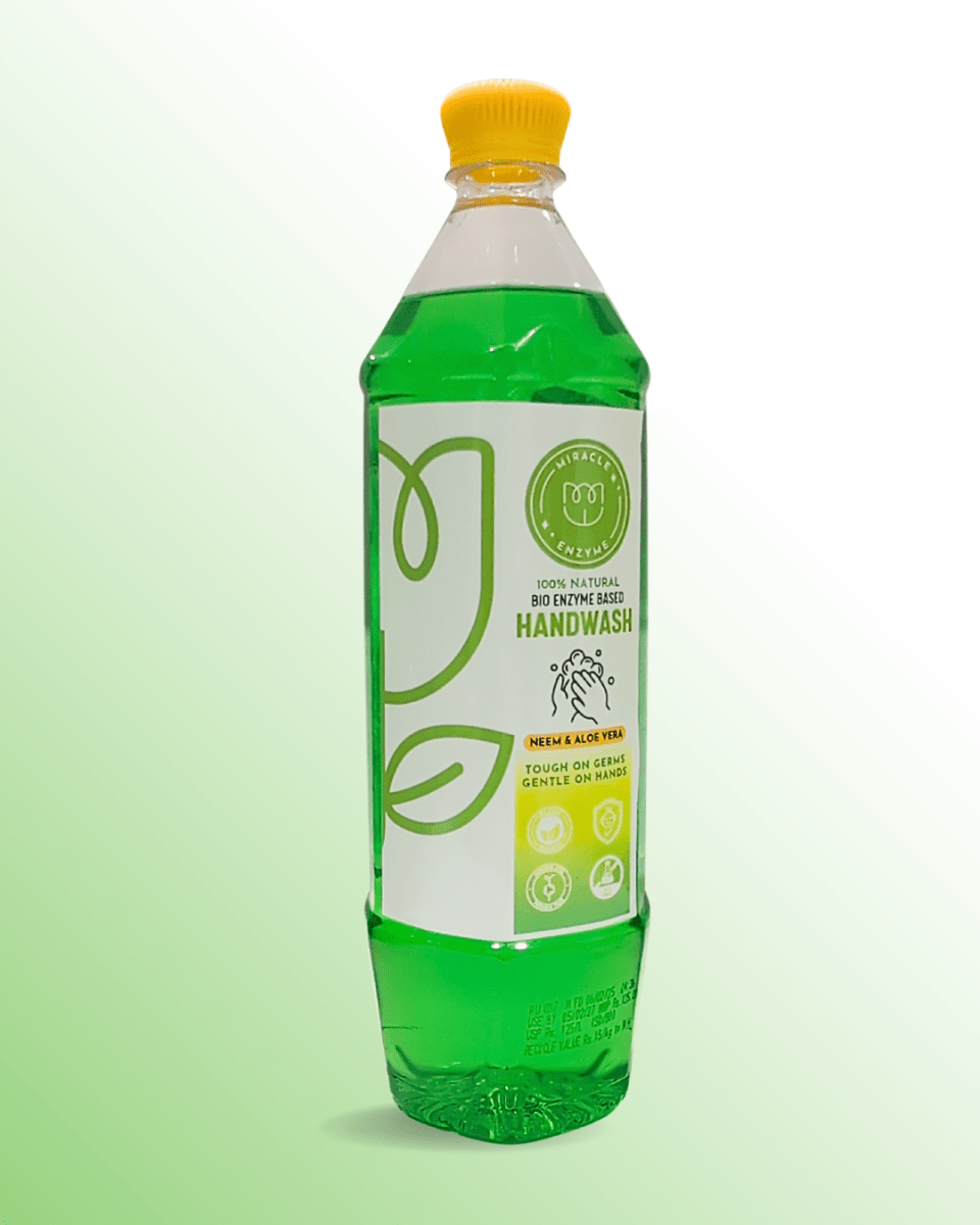 Bio enzyme Based Neem and Aloe Handwash 1 litre – Hand Wash by Miracle Enzyme available on Brown Living™. 1 Litre . SKU: MEHW1. Img 1.
