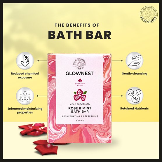 Bioenzyme Based Rose & Mint Bath Bar | Verified Sustainable Body Soap on Brown Living™