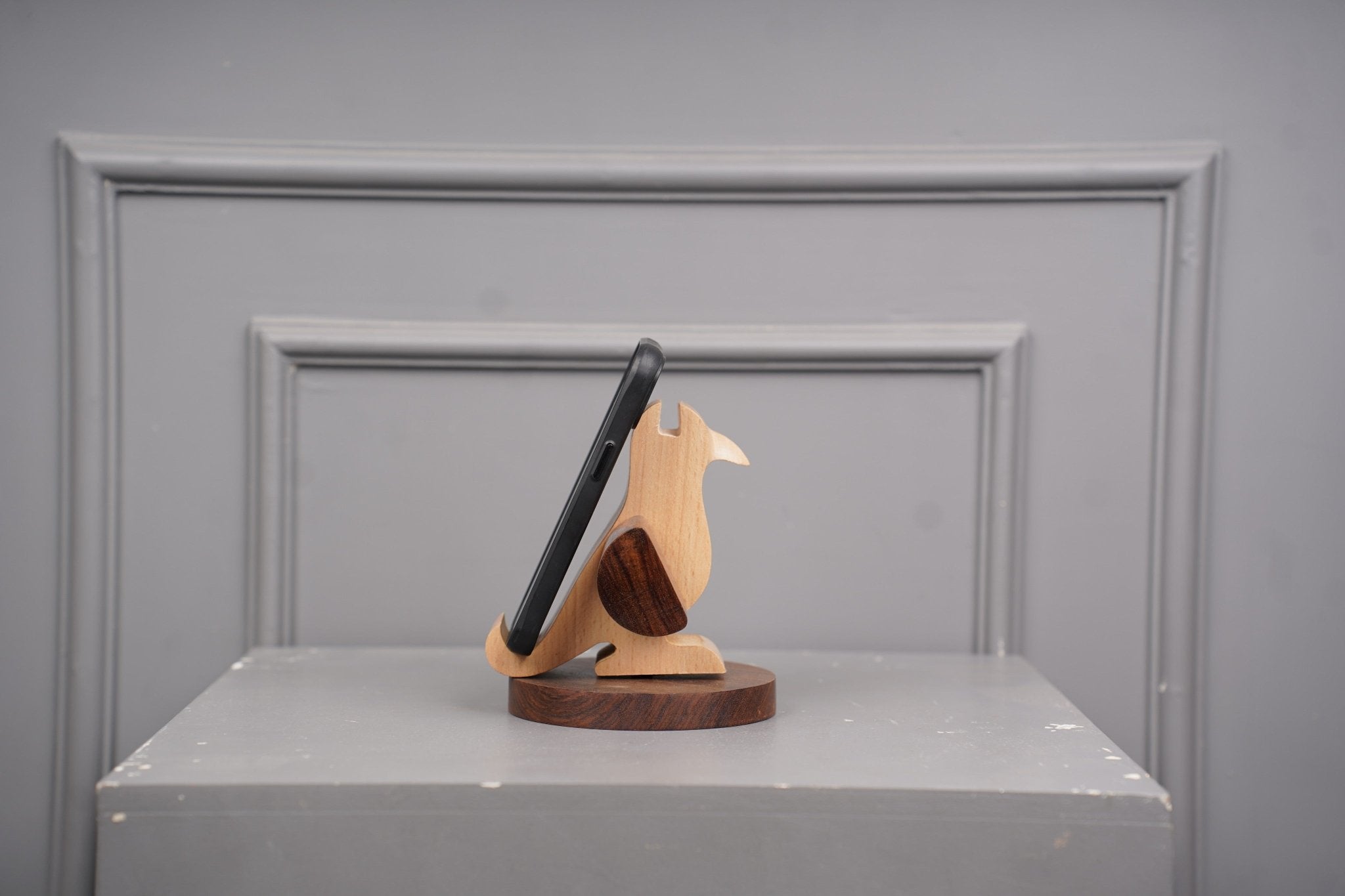 Bird Mobile Stand | Wooden Phone Holder | Eco - Friendly Desk Stand – Desk Organizers on Brown Living™. SKU: BMO. Img 4.