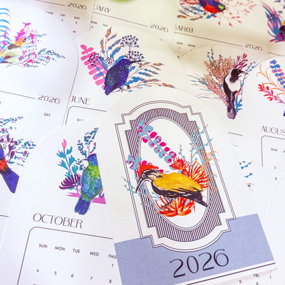 Birds of India Calendar 2026 | Vertical Format | Eco - Friendly Art – Calendars on Brown Living™. SKU: 01-CA01-BIRDS-V. Img 3.