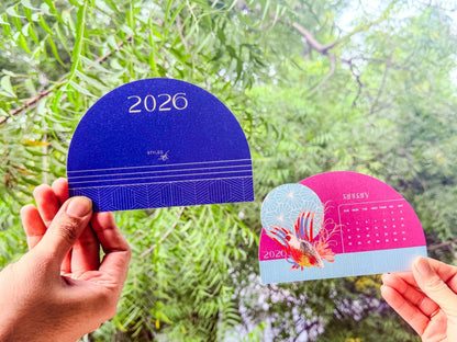 Birds of India Calendar 2026 | Wooden Base Landscape Format – Calendars on Brown Living™. SKU: 02-CA02-BIRDS-H. Img 4.