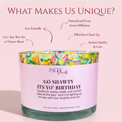 Birthday Scented Candle - Celebration Candle Gift for Loved Ones – Candles & Fragrances on Brown Living™. SKU: SS-09. Img 3.