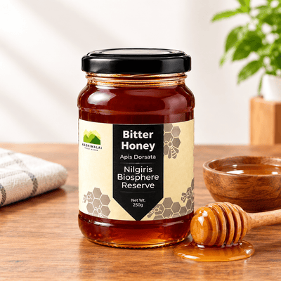Bitter Honey – Raw & Pure | Apis dorsata Wild Forest Honey – Honey & Syrups on Brown Living™. SKU: APPCL-004. Img 2.