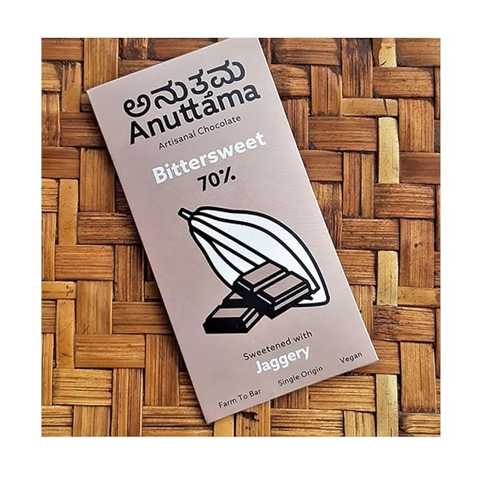 Bitter Sweet | 70% Cocoa | Sweetened with Jaggery – Chocolates on Brown Living™. SKU: V6-08I4-V4WC. Img 3.
