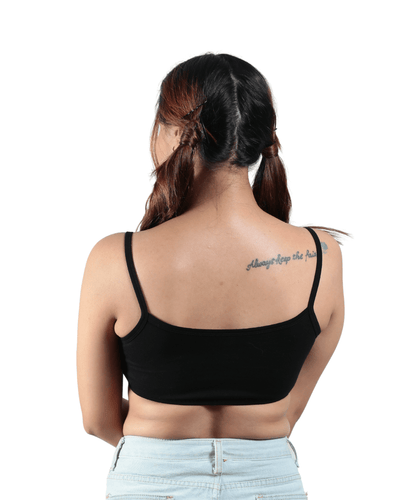 Black Amora Bralette | Stylish & Comfortable Cotton Bralette for Women – Womens Top on Brown Living™. SKU: 008AMORABLACKXS. Img 4.
