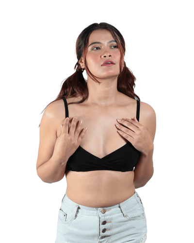 Black Amora Bralette | Stylish & Comfortable Cotton Bralette for Women – Womens Top on Brown Living™. SKU: 008AMORABLACKXS. Img 6.
