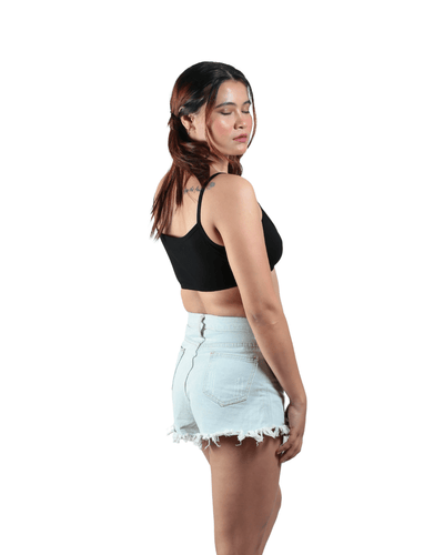 Black Amora Bralette | Stylish & Comfortable Cotton Bralette for Women – Womens Top on Brown Living™. SKU: 008AMORABLACKXS. Img 8.