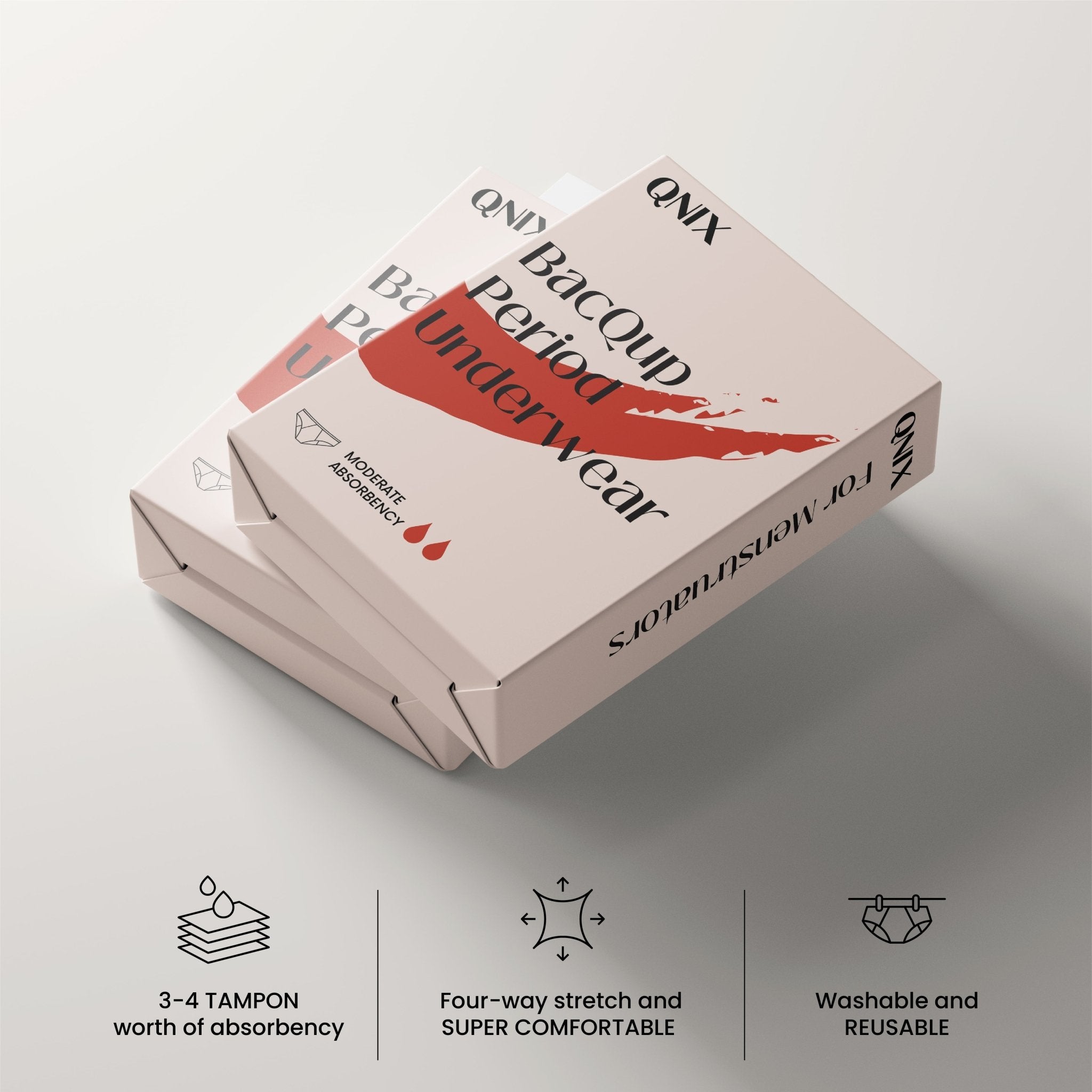 Black BacQup Period Underwear | Moderate Flow | Regular Discharges – Womens Underwear on Brown Living™. SKU: 1021-XS. Img 6.