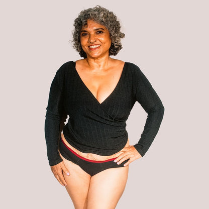 Black BacQup Period Underwear | Moderate Flow | Regular Discharges – Womens Underwear on Brown Living™. SKU: 1021-XS. Img 5.