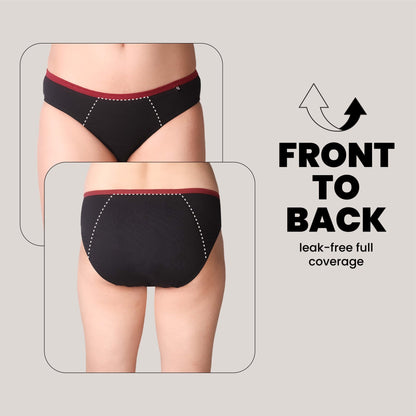 Black BacQup Period Underwear | Moderate Flow | Regular Discharges – Womens Underwear on Brown Living™. SKU: 1021-XS. Img 4.