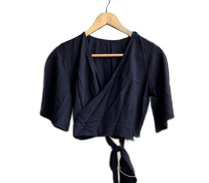 Black cotton readymade blouse – Womens Blouse by Forsarees available on Brown Living™. . SKU: SKU - 133. Img 4.