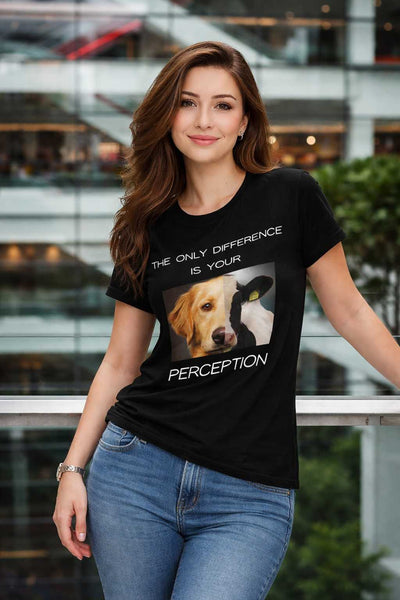Black Cotton T-Shirt | Unisex Relaxed Fit Graphic Tee – Womens T-Shirt on Brown Living™. SKU: theodiyp-black-S. Img 1.