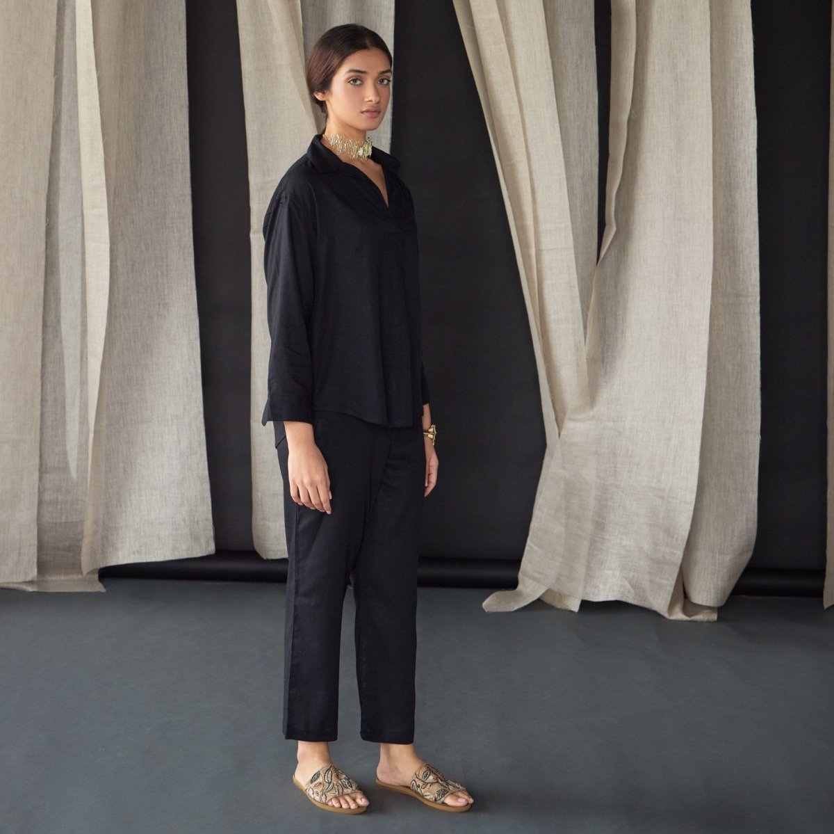 Black Linen Co - ord Set | Verified Sustainable by Brown Living™