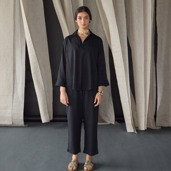 Black Linen Co - ord Set | Verified Sustainable by Brown Living™