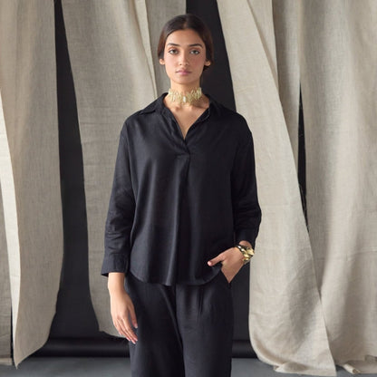 Black Linen Co - ord Set | Verified Sustainable by Brown Living™