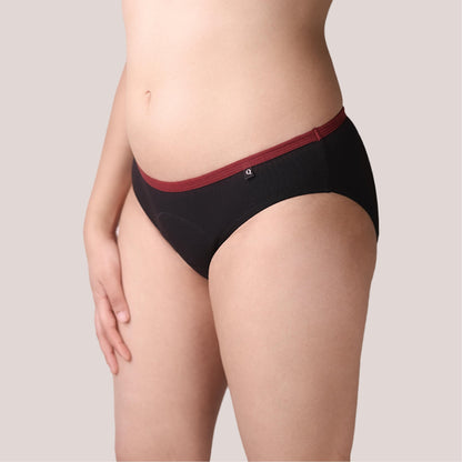 Black Lite Period Underwear | Scanty to Light Flow | Regular Discharges – Womens Underwear on Brown Living™. SKU: 1019-XS. Img 1.
