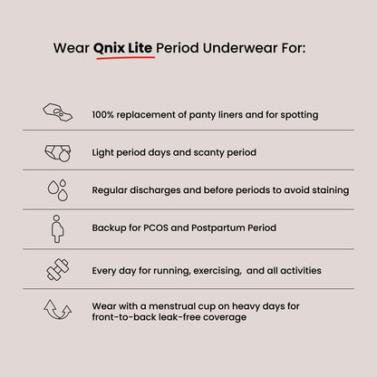 Black Lite Period Underwear | Scanty to Light Flow | Regular Discharges – Womens Underwear on Brown Living™. SKU: 1019-XS. Img 3.