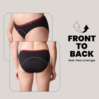 Black Lite Period Underwear | Scanty to Light Flow | Regular Discharges – Womens Underwear on Brown Living™. SKU: 1019-XS. Img 4.