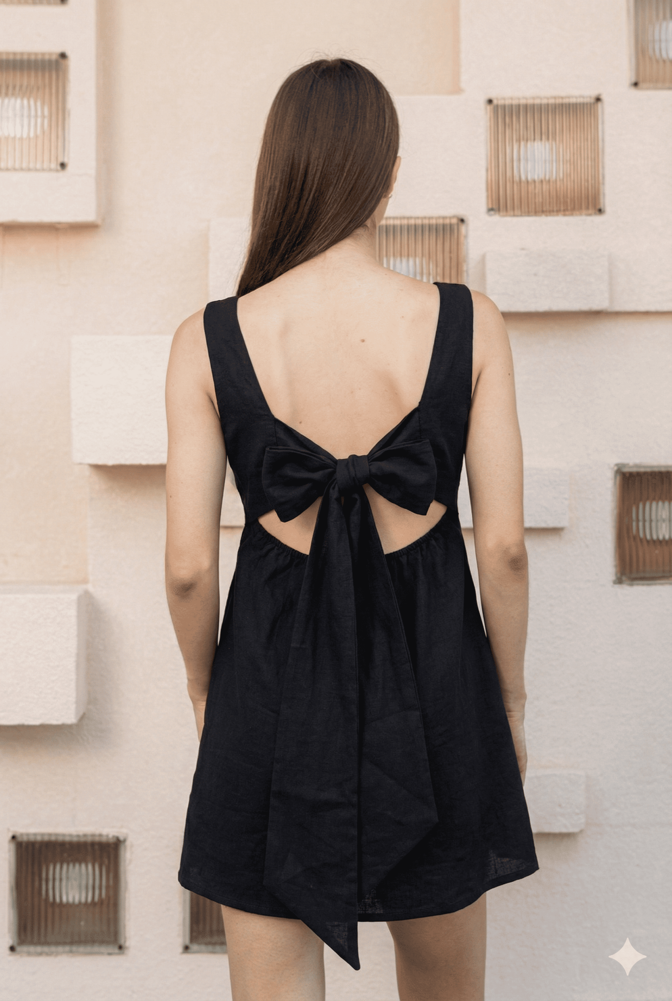 Black Mini Kala Cotton Dress for Women – Womens Dress on Brown Living™. SKU: BL_HOA60. Img 2.