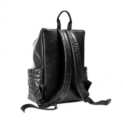 Black Noir Vegan Leather Bagpack – Backpacks on Brown Living™. SKU: BPGH2025 - 4001. Img 2.