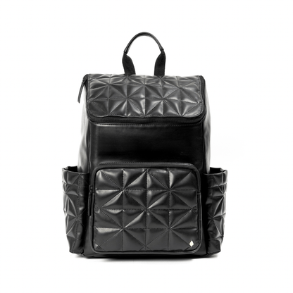 Black Noir Vegan Leather Bagpack – Backpacks on Brown Living™. SKU: BPGH2025 - 4001. Img 3.