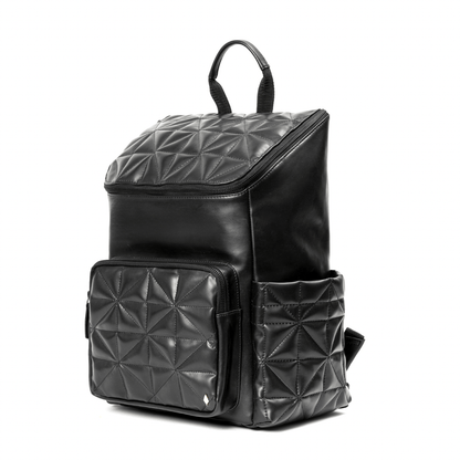 Black Noir Vegan Leather Bagpack – Backpacks on Brown Living™. SKU: BPGH2025 - 4001. Img 1.