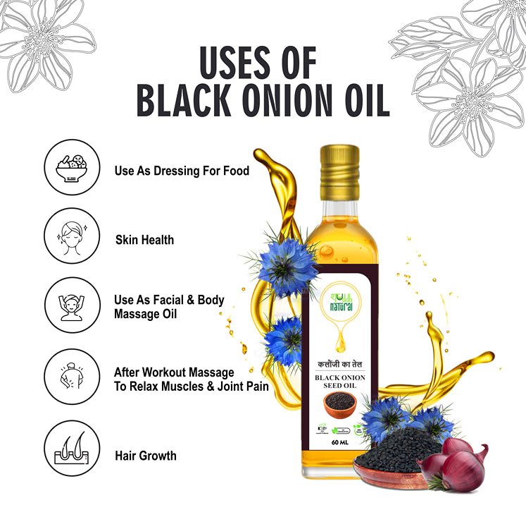 Black Onion Seed Oil | Control Hair Fall | Acne Treatment | 60ml | Kalonji oil | Verified Sustainable by Brown Living™