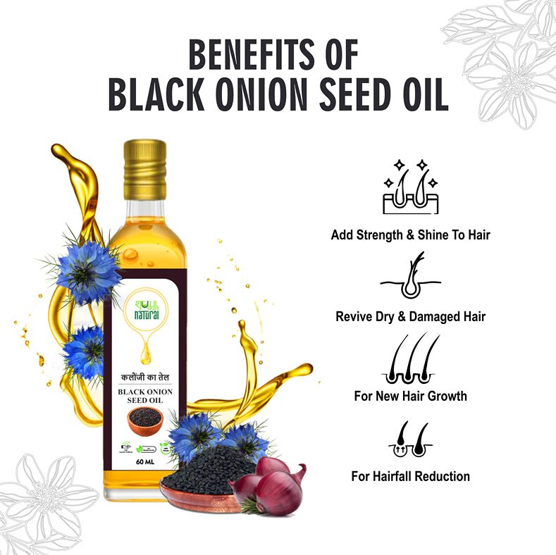 Black Onion Seed Oil | Control Hair Fall | Acne Treatment | 60ml | Kalonji oil | Verified Sustainable by Brown Living™