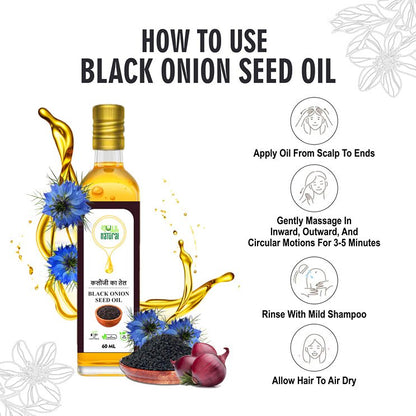 Black Onion Seed Oil | Control Hair Fall | Acne Treatment | 60ml | Kalonji oil | Verified Sustainable by Brown Living™