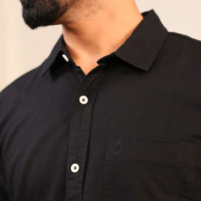 Black Onyx Shirt – Classic Cotton Shirt for Men – Mens Shirt on Brown Living™. SKU: DB - BK - F - S. Img 5.