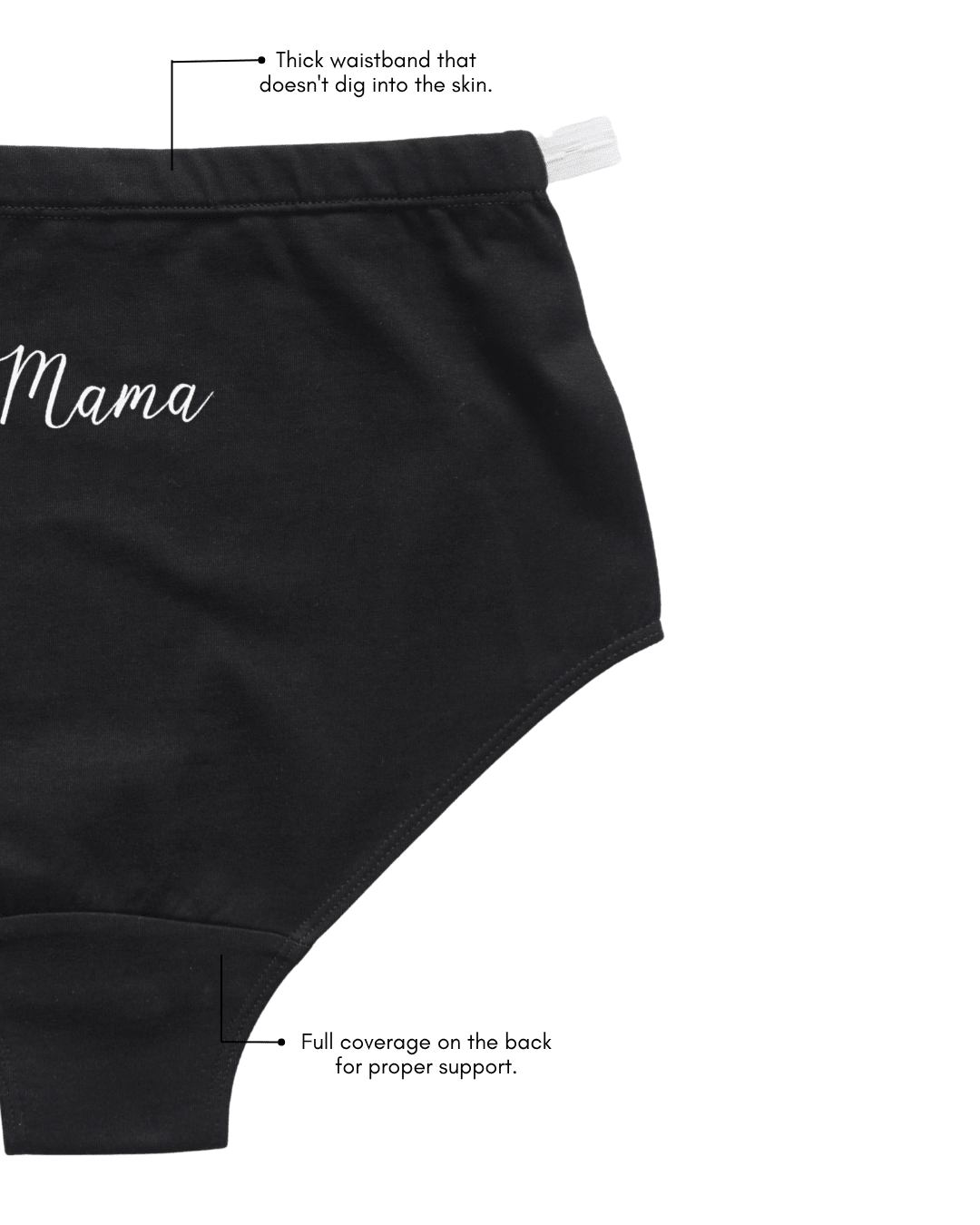 Black Organic Cotton Maternity Brief – Womens Maternity Wear on Brown Living™. SKU: 005BABLACKAOP-S. Img 4.