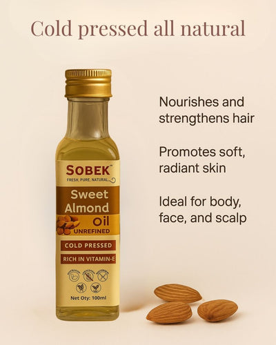 Black Seed Kalonji Cold Pressed Oil 100 ml – Hair Oil by Sobek Naturals available on Brown Living™. Almond Oil . SKU: SOB - OIL - 4. Img 12.