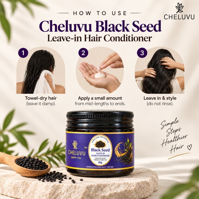 Black Seed Leave-In Hair Conditioner for Frizz Control – Hair Conditioner on Brown Living™. SKU: CH-0150. Img 7.