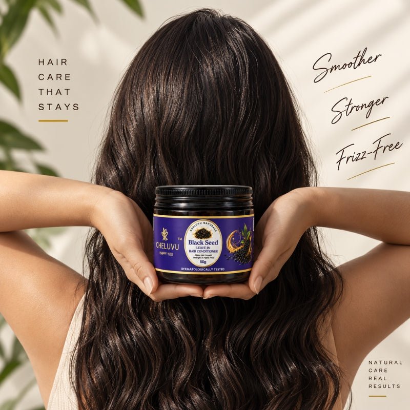 Black Seed Leave-In Hair Conditioner for Frizz Control – Hair Conditioner on Brown Living™. SKU: CH-0150. Img 5.