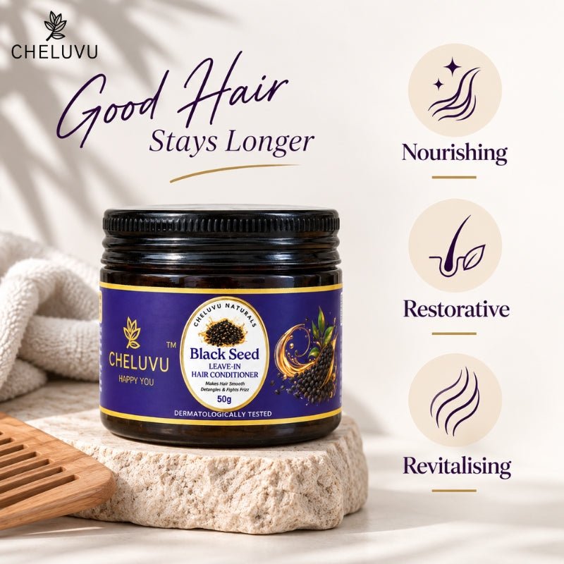 Black Seed Leave-In Hair Conditioner for Frizz Control – Hair Conditioner on Brown Living™. SKU: CH-0150. Img 2.