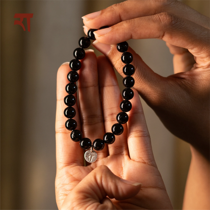 Black Tourmaline Bracelet | Handmade Healing Crystal Jewelry – Womens Bracelets on Brown Living™. SKU: RA-BLT. Img 2.