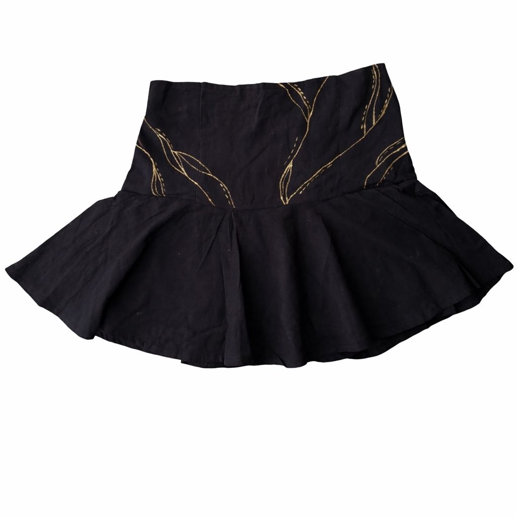 Black Tube Top With Golden Gilded Details | Strapless Party Wear – Womens Top on Brown Living™. SKU: TU02. Img 5.