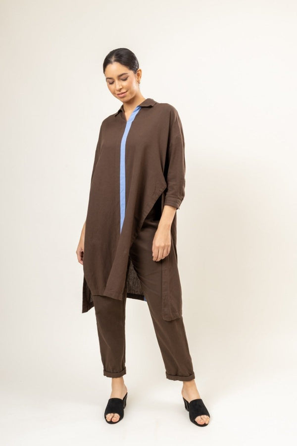 Blake Brown Upcycled Cotton Tunic | Verified Sustainable Womens Tunic on Brown Living™