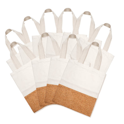 Blank Cork And Canvas Tote Bag Pack Of 10 – Tote Bag by The Cork Studio available on Brown Living™. . SKU: TCS - 32. Img 1.