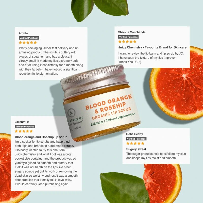 Blood Orange & Rosehip Organic Lip Scrub - For Pigmented Lips - 10g | Verified Sustainable by Brown Living™