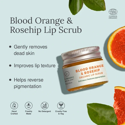 Blood Orange & Rosehip Organic Lip Scrub - For Pigmented Lips - 10g | Verified Sustainable by Brown Living™