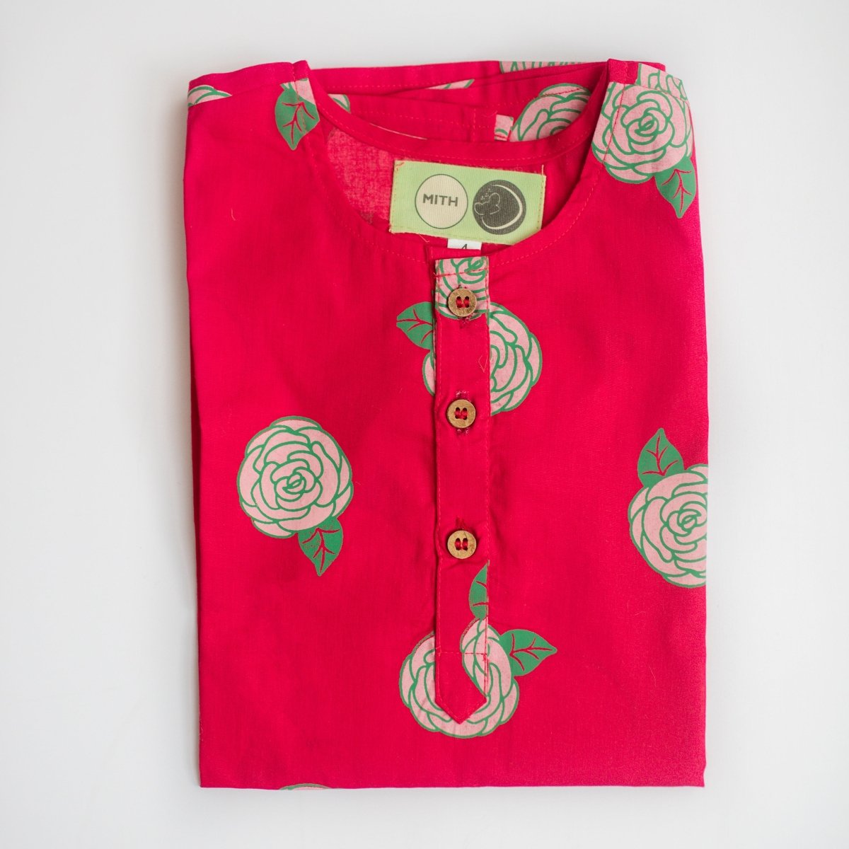 Bloomimg Red - Girls Ethnic Wear | Verified Sustainable by Brown Living™